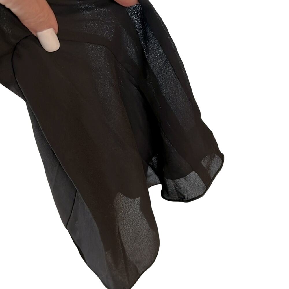 Commense Black Sheer Ruffle Front Blouse - Picture 4 of 8